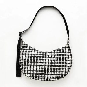 Baggu Pixel Gingham Medium Nylon Crescent Bag